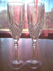 Molded Glass 8.5″ Champagne Flutes NEW #BR284