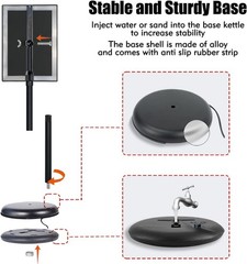 Upgraded Adjustable Sign Stand for Display, Pedestal Floor Signage Stand Hold…