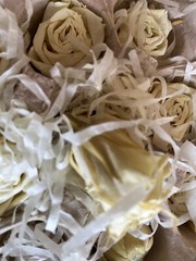 Rose buds in boxes 12 each real ivory roses preserved but still feel fresh