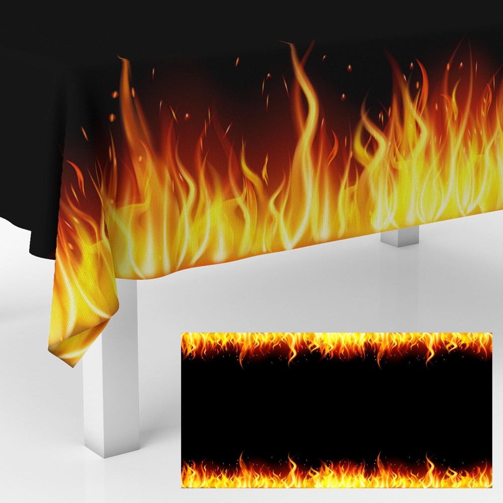 GZBJMYGS Flame Torch Tablecloths 8″ x (Rectangular), Multi Color