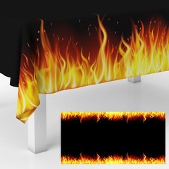 GZBJMYGS Flame Torch Tablecloths 8″ x (Rectangular), Multi Color