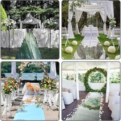 3.3×98.4 ft Mirror Rug Aisle Runner for Wedding Ceremony Double Sided Reflective