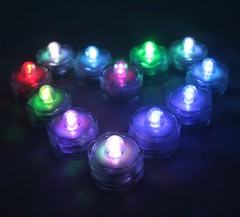 12 Multi Color Change Led SUBMERSIBLE Wedding Waterproof Floral Decor Tea Light