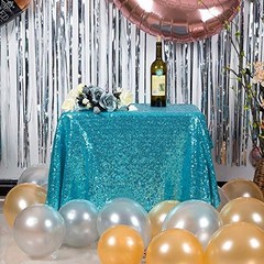 Sequin Tablecloth 50″ x 50″ Small Square Sparkly 50″ x 50″ (Square) Turquoise