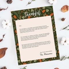 Thanksgiving Holiday Letterhead / 50 Sheets / 8.5″ x 11″ Festive Thankful Aut…