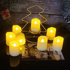12pcs LED Rechargeable Tea Lights with Remote Timer and USB 12pcs Warm White