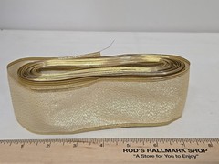 Gold Sheer Ribbon Wedding Decor Christmas Holiday Party Present Wrapping Bow 2.5