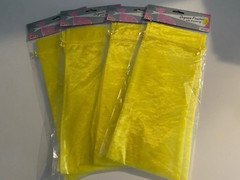 Lot of 8 Yellow Large Drawstring Organza Pouches 5 3/4″x 14″ 4 packs 2 per pack