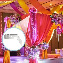 4 piezas de colgadores de doble barra transversal de 3» para cenefas de boda