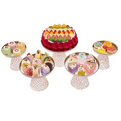 5-piece Crystal Cake Stand-french Gold Cake Stand For Wedding & Ceremony Bakery