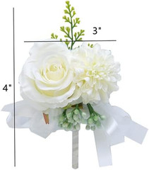 Rose Flower Corsage and Boutonniere Set 2,Handmade Silk Flowers Corsage Wristlet