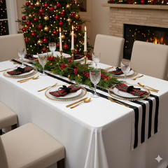 YCC Linens – 5 Pack 14 x 108 Inch L’amour Satin Table Runners for Weddings