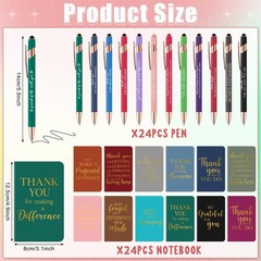 48 Pcs Thank You Gifts Bulk Motivational Pens Inspirational Notepads Set, Min…