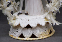 1950’s Wilton Wedding Cake Topper Floral Arch & Bell Blonde Bride 1801-1145