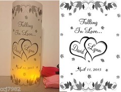 10 Personalized Fall Leaf Wedding Anniversary Vellum Luminaries Centerpieces