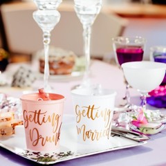 Sparkle and Bash Set of 12 Beaded Bachelorette Shot Glass 1.5 Ounces, White