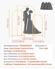 VEVOR Arch Backdrop Stand Metal Arch Backdrop Stand 6/5/4 ft 3 PCS for Wedding