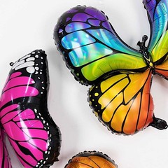 6 Assorted Butterfly Mylar Foil Balloons Wedding Party Events Supplies
