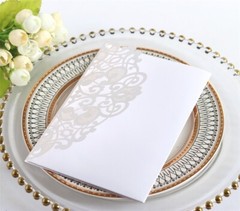 100PCS Wedding Invitation Card Personalized Laser Cut Romantic Party Floral Lace