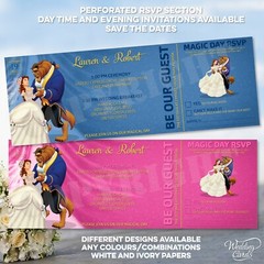 Beauty and the Beast Belle Wedding Invitations Disney Birthday Baby Invites Card