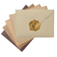Toperd 50 Pack Colored A6 Invitation Envelopes 6 1/2 x 4 3/4 inches, Brown