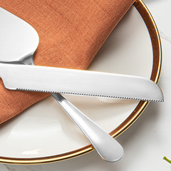2-Piece Premium Cake Cutting Set, Exquisite Knife and Server with Serrated