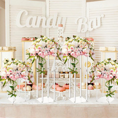 4 Pieces Tall Acrylic Vase Wedding Centerpieces Clear Flower Stand Column Geomet
