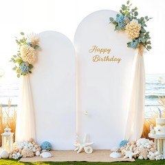 Spandex Archway Backdrop Cover with Zipper for Events Wedding Photoshoot 4–7.2FT