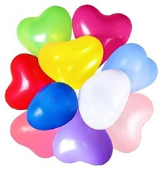10-inch Color Heart shaped balloons 10 Kinds of Rainbow Party 100 Mixed-no Pumb