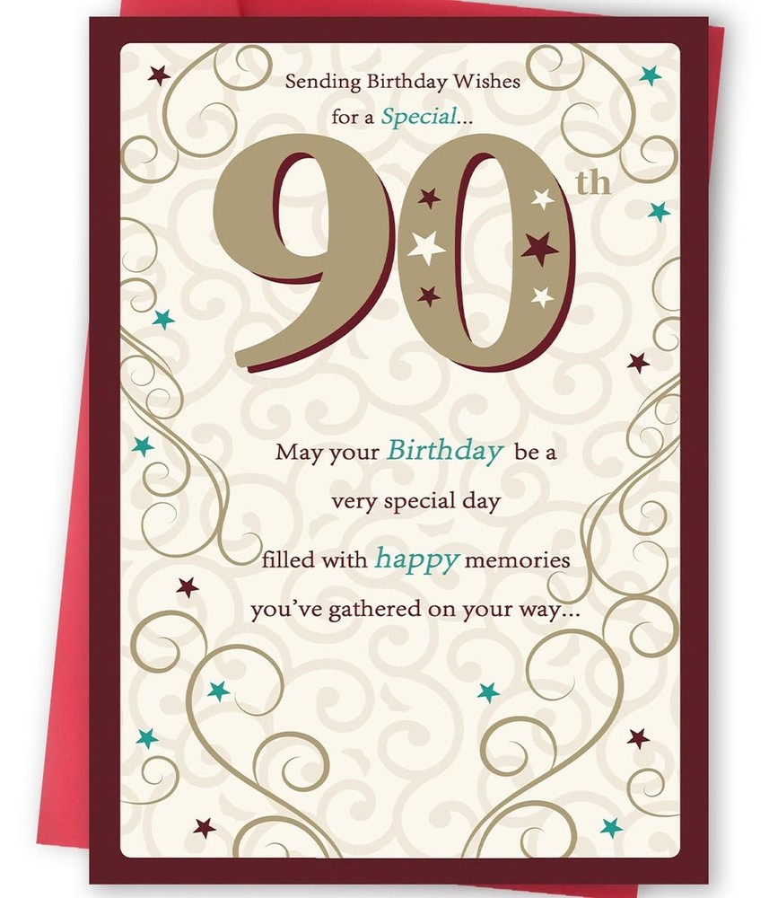 Happy 90th Birthday Card Gifts for Women Men, Unique Bday Greeting Gifts for …