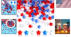 Patriotic Star Acrylic Crystals Gems Table Scatter Vase Filler 300pcs