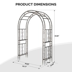 7FT Metal Arch Backdrop Stand, Archway Wedding Arch Stand for Outdoor Party