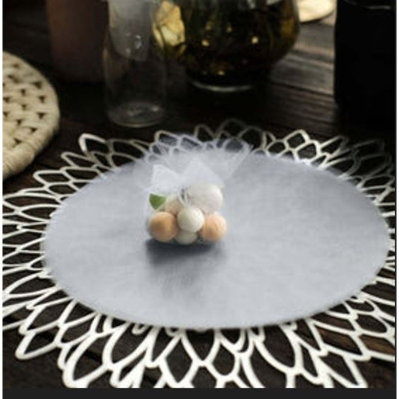 Lot of 96 Silver Sheer Nylon Tulle Favor Wrap Circles 9″ DIY Wedding Crafts New