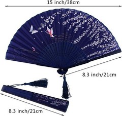 Bantoye 2 Pieces Handheld Fans, Silk Folding Fans with Bamboo Frames for…