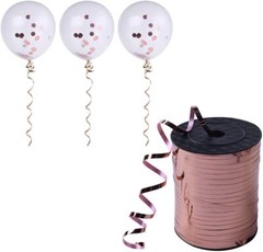 50 Balloons Metallic Peral Latex Balloons Curling Ribbons 50 Meter Birthday Gift