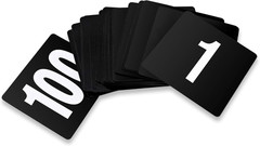 23084 1-100 Double Side Plastic Table Numbers, 4″ X 4″ Inch, Light Grey on Black