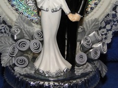 New Elegant 25th Wedding Anniversary Couple Cake topper with silver #25 decor #9