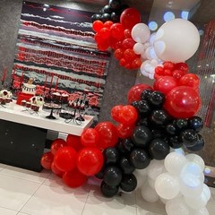 Red and Black Balloons,132pcs Red Black and White Red White & Black(132pcs)