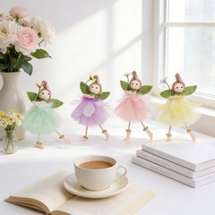 Easter Angel Ornament with Tulle Skirt for Walls Trees and Party Spaces