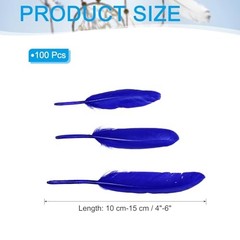4-6 Inch(10-15 Cm) Feathers, 100 Pack Long Artificial Goose Feather Navy Blue