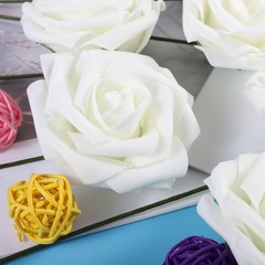 10-Pack Cream White Bridal Bouquet Flowers