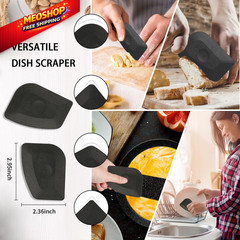 Cast Iron Scrubber with Pan Scraper, 316 3.1inch*3.5inch*3inch, Black