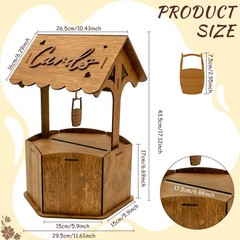 Wishing Well Wedding Card Box Reception Wooden Gift Roof Envelope Decor