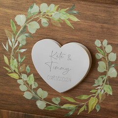 Rustic Brown Wood Wedding Card Box – Personalizable Heart – Gift Box Reception