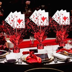 6 Pack Poker Metallic Foil Spray Centerpiece Star Table Decoration Burst Table