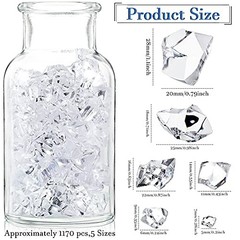 Syhood 570 Pcs 5 Sizes Clear Ice Rocks – Plastic Gemstones