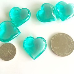 4Lb Crystal Acrylic Hearts Vase Gems or Table Scatters (Medium 2.4cm,Aqua Green)