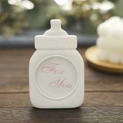 White Pink 4 Mini 4″ Picture Frames Feeding Bottle Baby Shower Favors Events