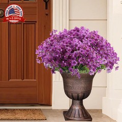 20 Bundles Artificial Flowers for Outdoors, UV Resistant Fake Realistic Flowers
