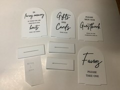 4pcs Acrylic Wedding Signs for Ceremony & Reception 5×7 Inch White *READ